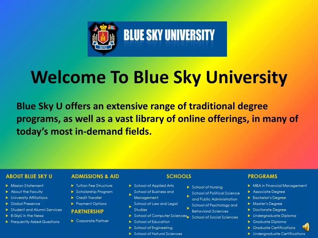 welcome to blue sky university