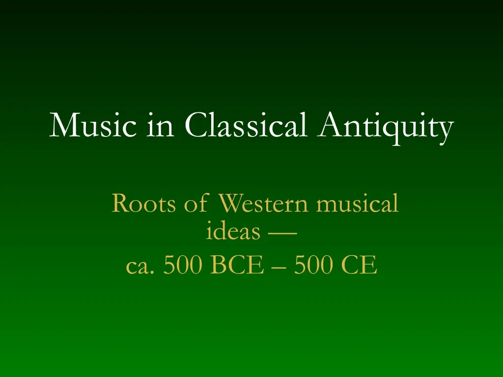 music in classical antiquity