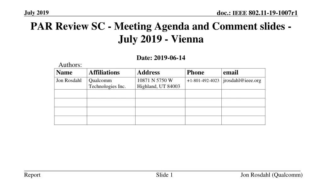par review sc meeting agenda and comment slides july 2019 vienna