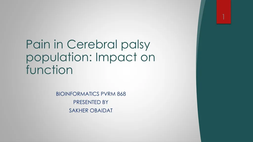 pain in cerebral palsy population impact on function