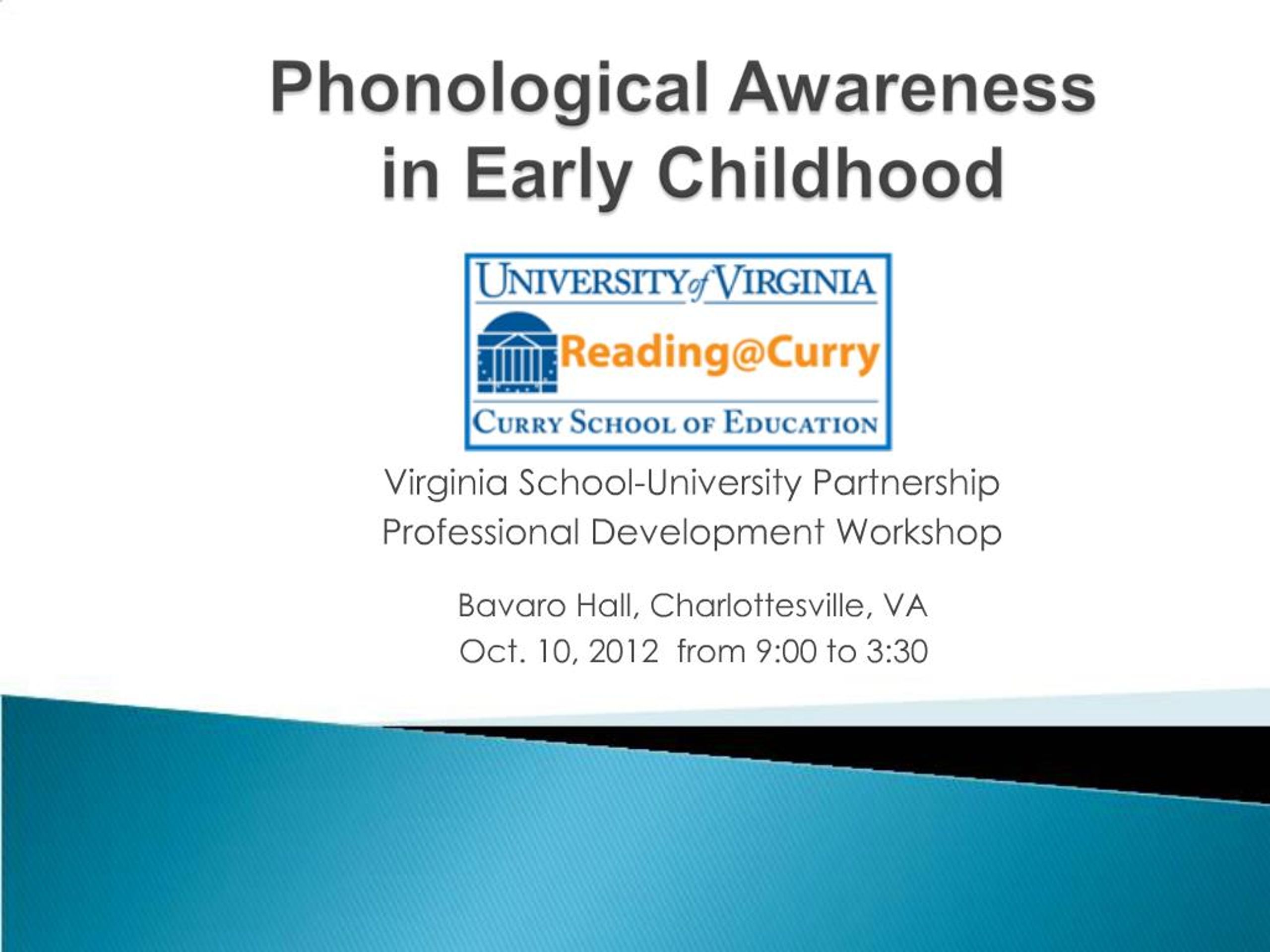 PPT - Phonological Awareness in Early Childhood PowerPoint Presentation ...
