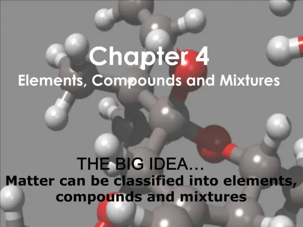 Chapter 4 Elements, Compounds and Mixtures