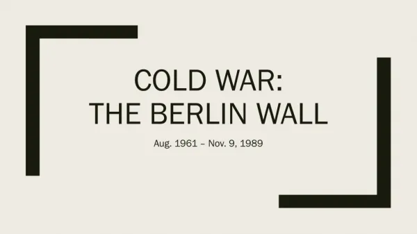Cold war: The berlin wall