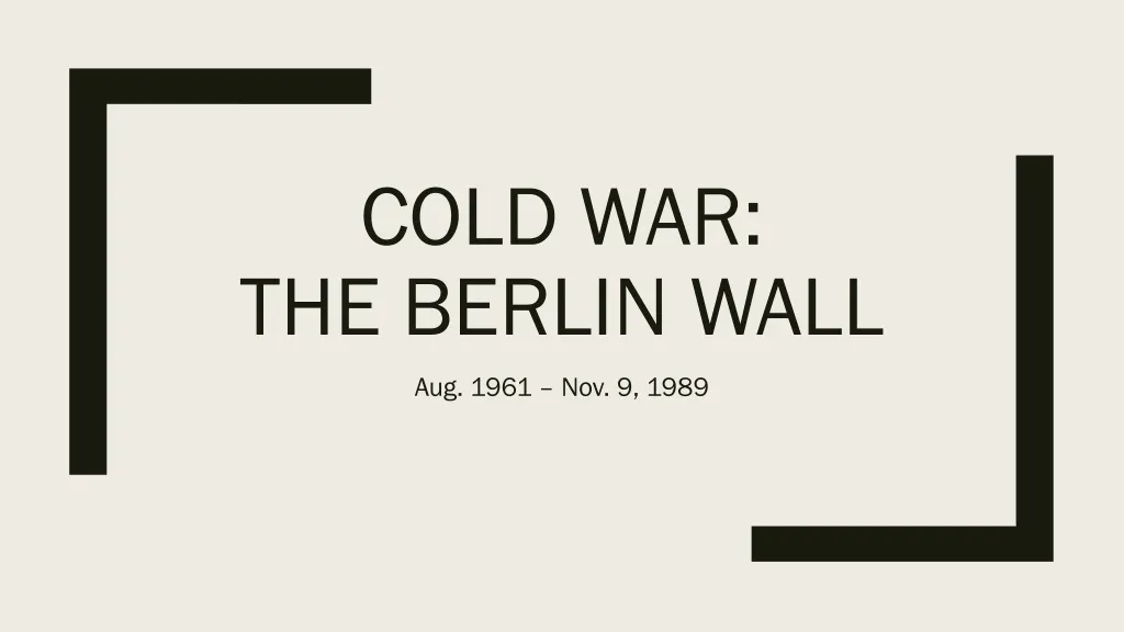 cold war the berlin wall