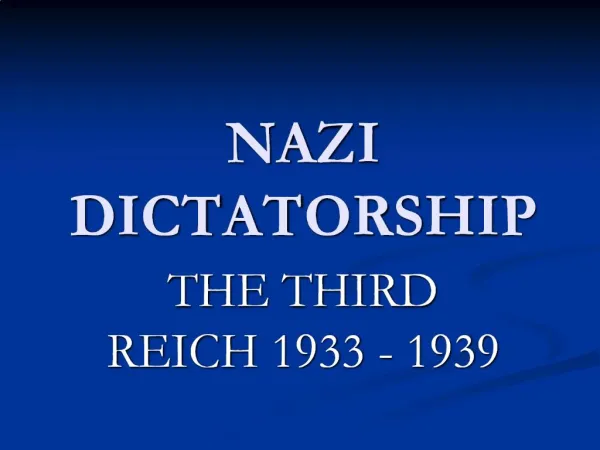 NAZI DICTATORSHIP