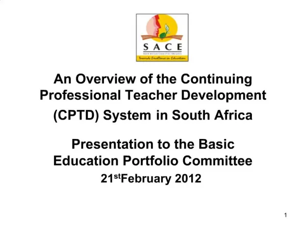 An Overview of the Continuing Professional Teacher Development CPTD System in South Africa