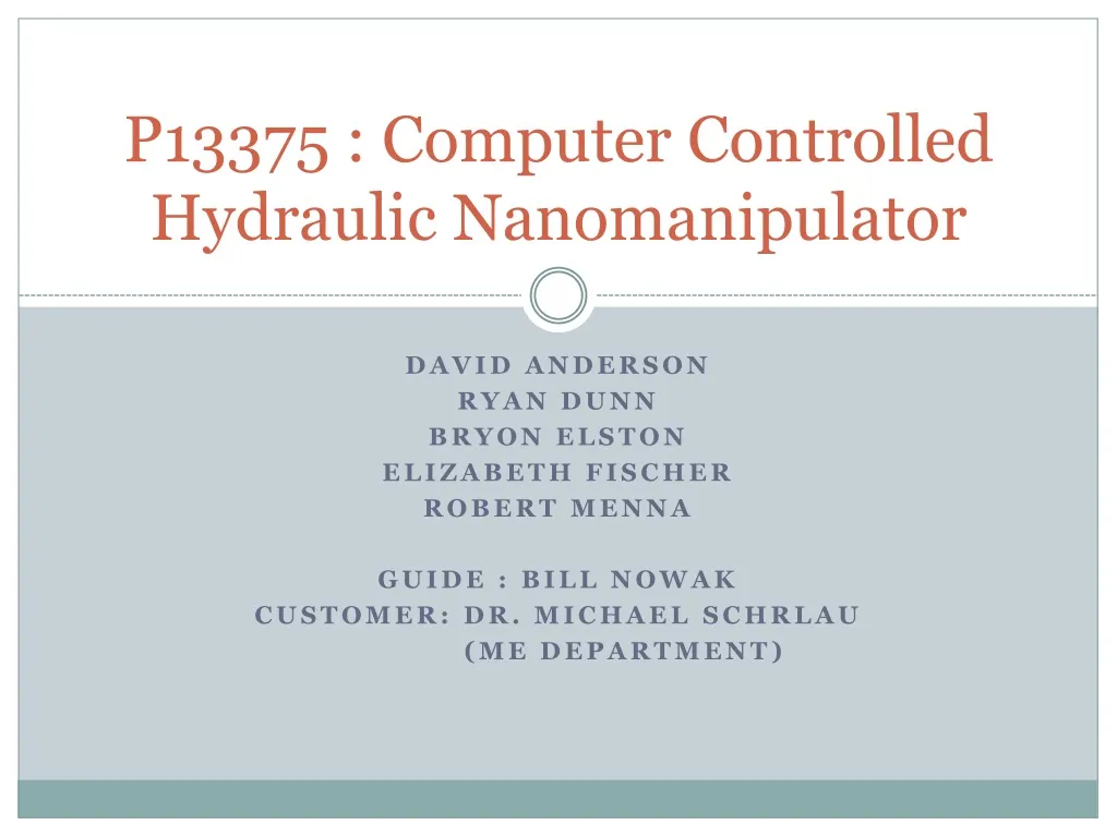 p13375 computer controlled hydraulic nanomanipulator