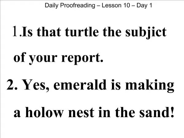 Daily Proofreading Lesson 10 Day 1