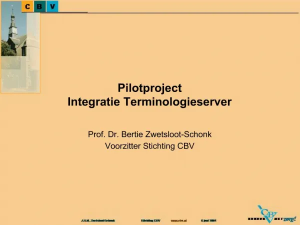 Pilotproject Integratie Terminologieserver