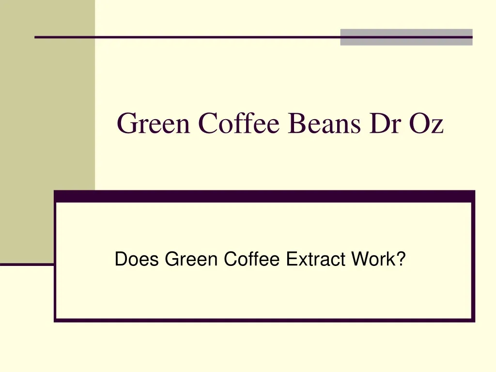 green coffee beans dr oz