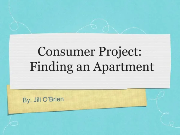 Consumer Project: Finding an Apartment