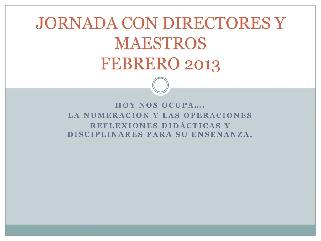 jornada con directores y maestros febrero 2013