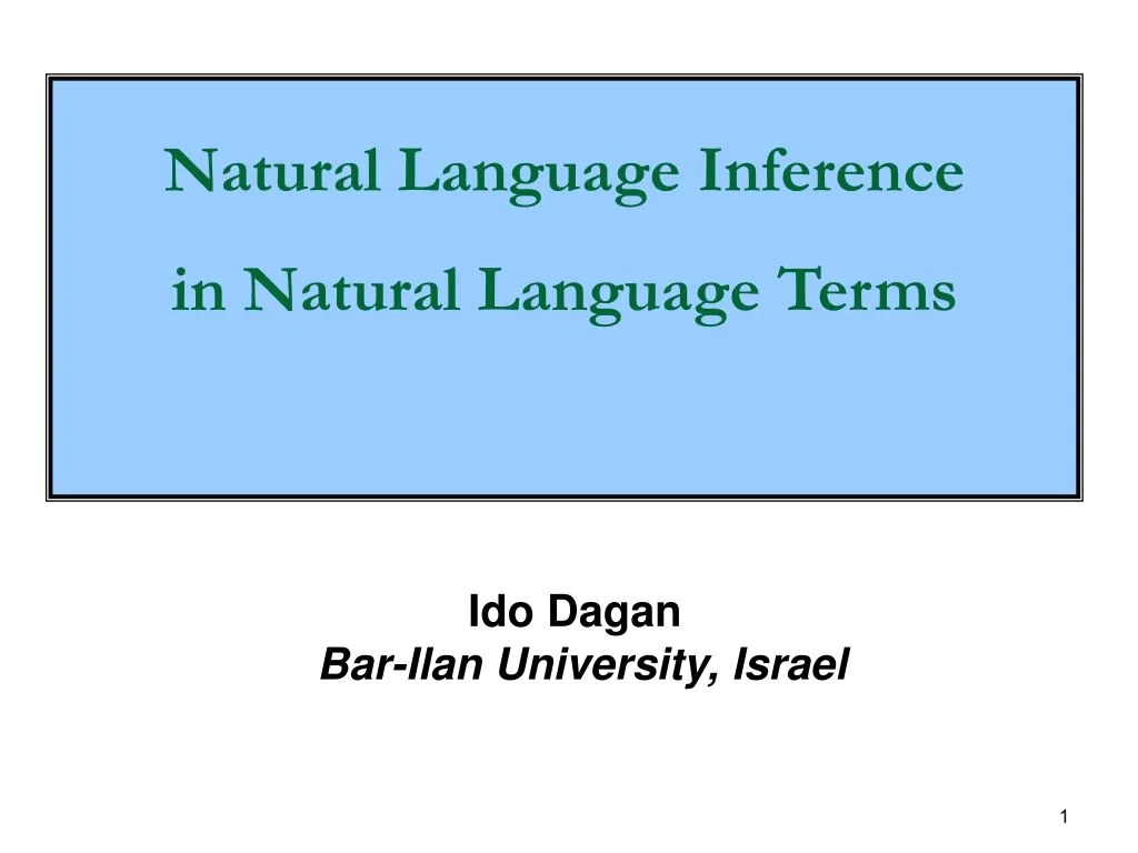 natural language inference in natural language