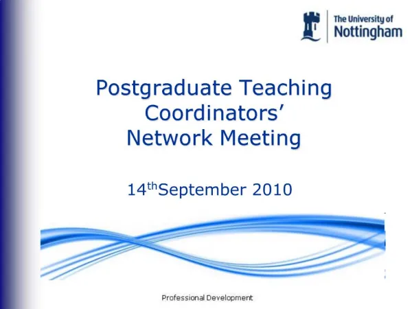 Postgraduate Teaching Coordinators Network Meeting