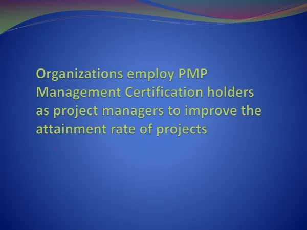 PMP Management Certification