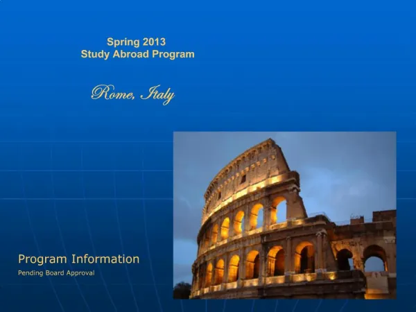 Spring 2013 Study Abroad Program