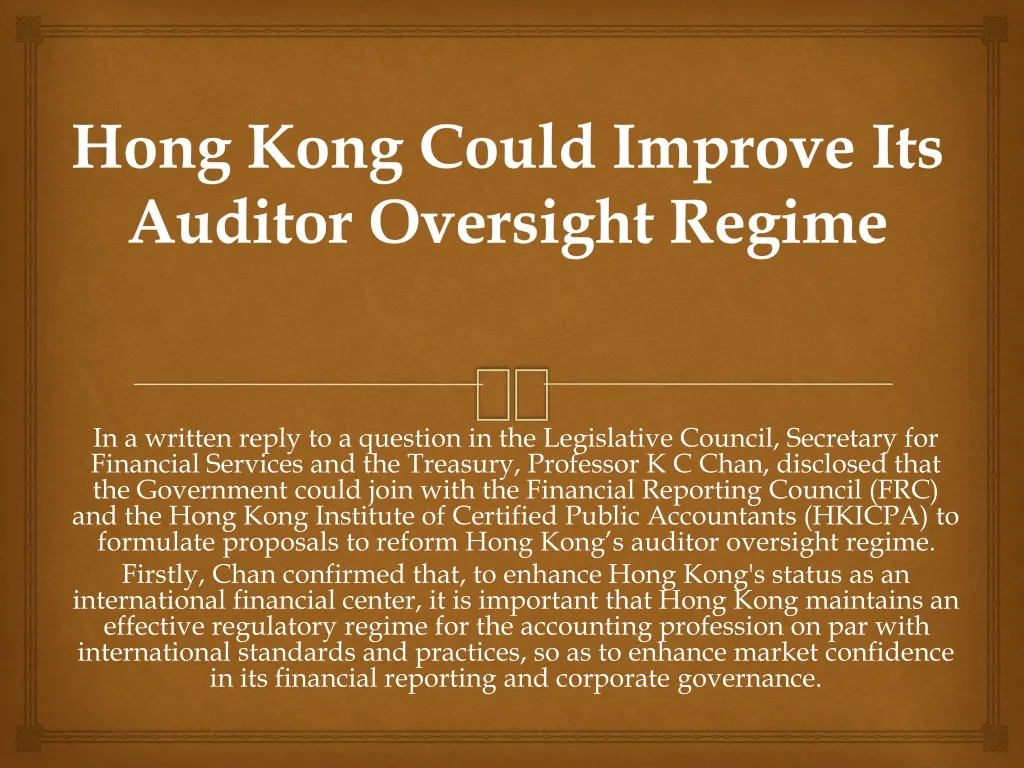 hong kong could improve its auditor oversight regime