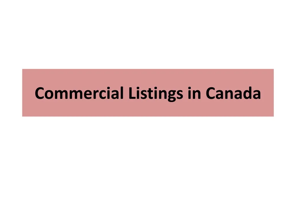 commercial listings in canada