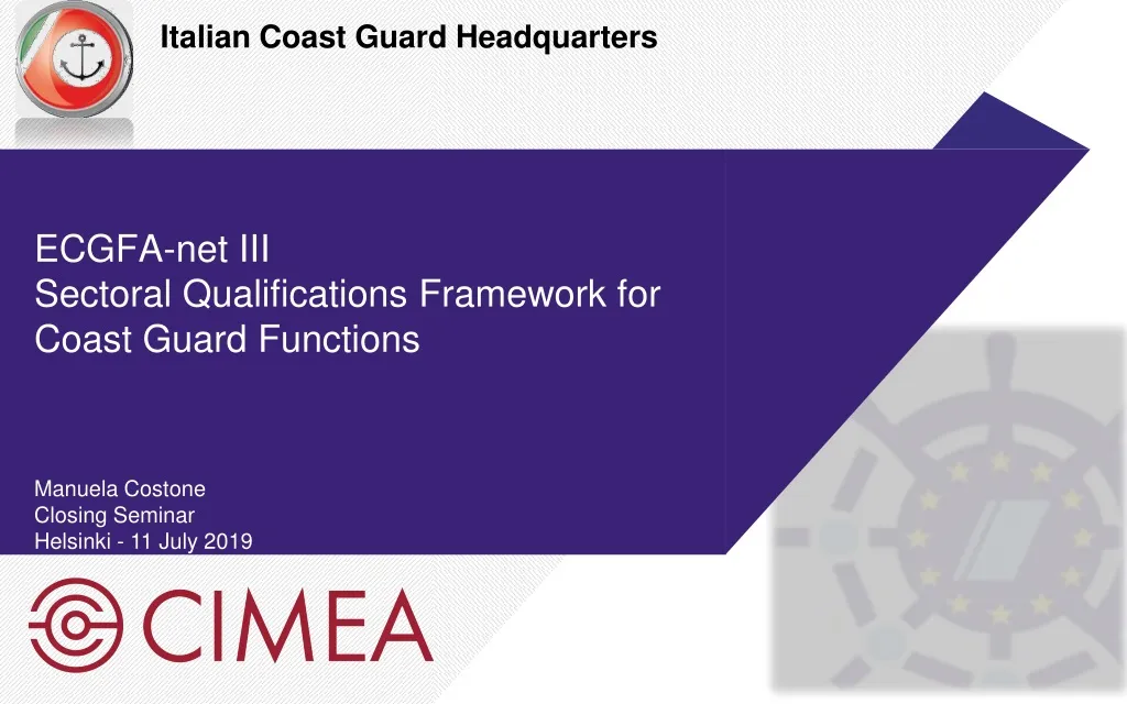 ecgfa net iii sectoral qualifications framework for coast guard functions
