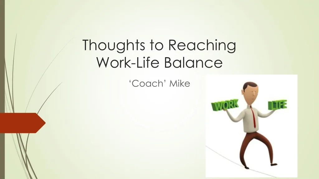 thoughts to reaching work life balance
