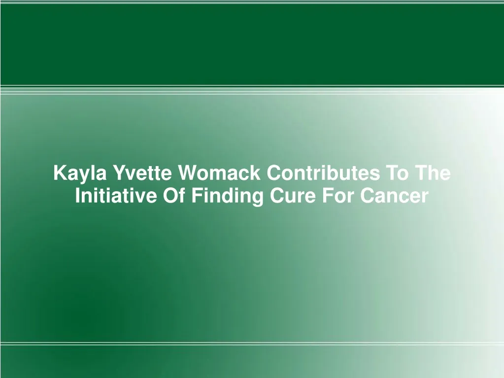 kayla yvette womack contributes to the initiative