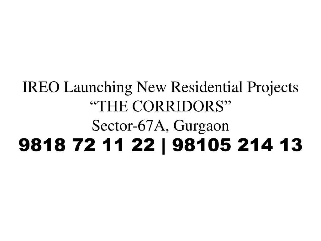 ireo launching new residential projects