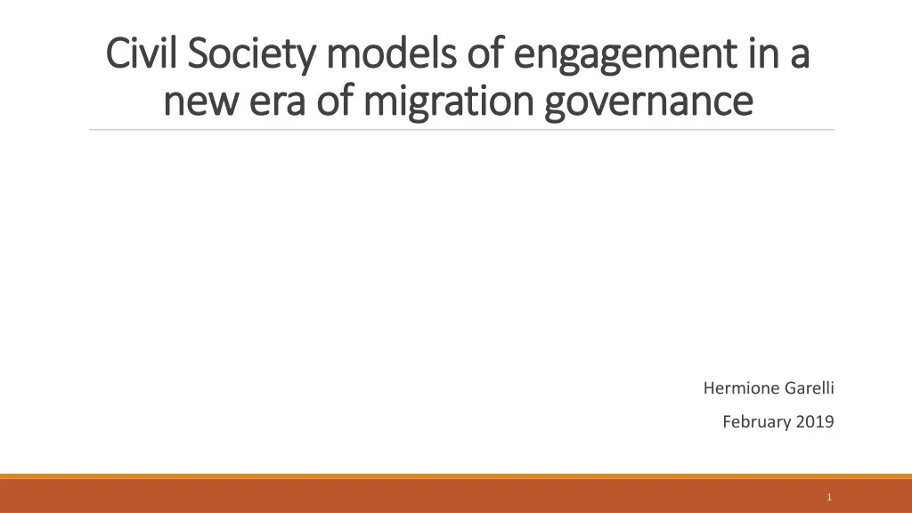 civil society models of engagement in a new era of migration governance