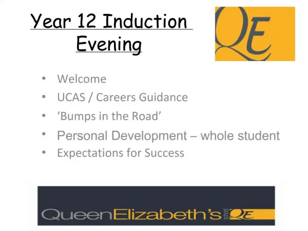 Year 12 Induction Evening