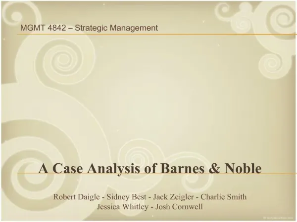 A Case Analysis of Barnes Noble