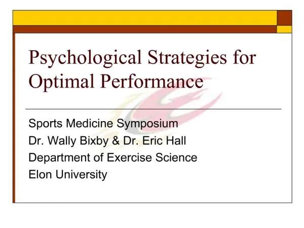Psychological Strategies for Optimal Performance