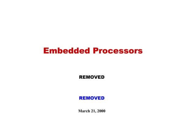 Embedded Processors