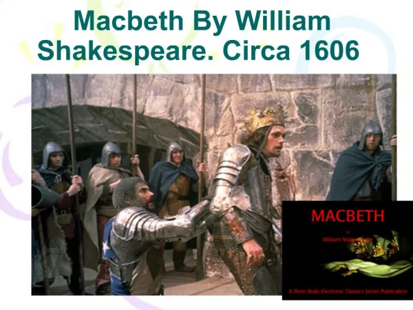 Macbeth By William Shakespeare. Circa 1606