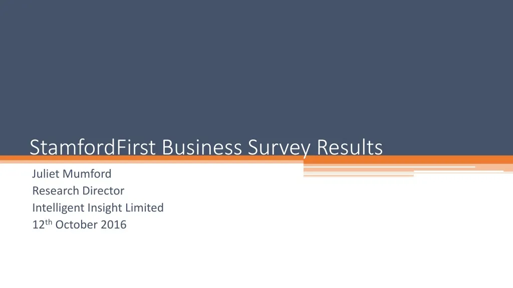 stamfordfirst business survey results