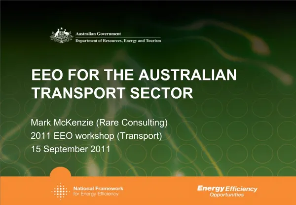 EEO FOR THE AUSTRALIAN TRANSPORT SECTOR