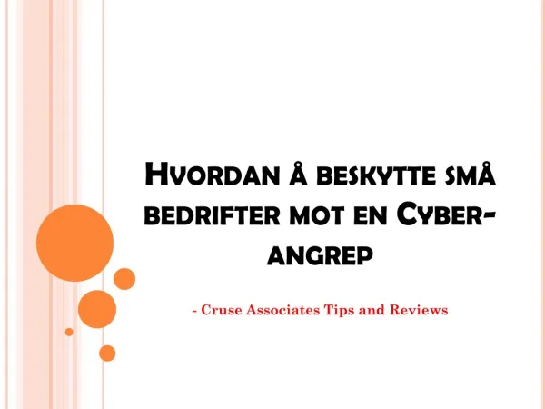 Hvordan å beskytte små bedrifter mot en Cyber-angrep