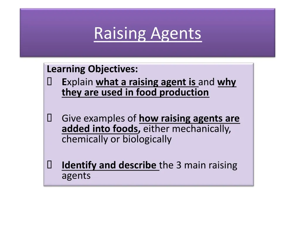 raising agents