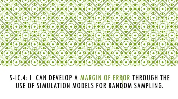 Importance of Margin of error in statistics