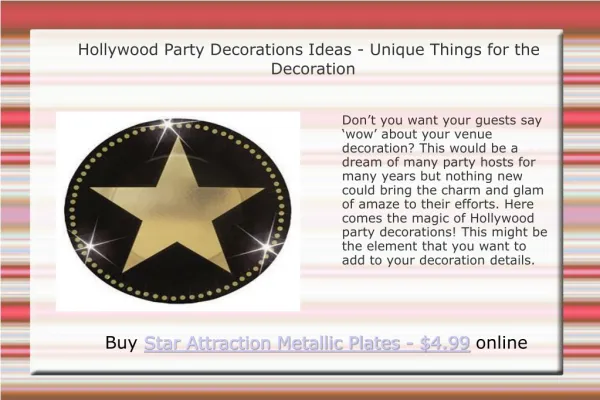 Hollywood Party Decorations Ideas