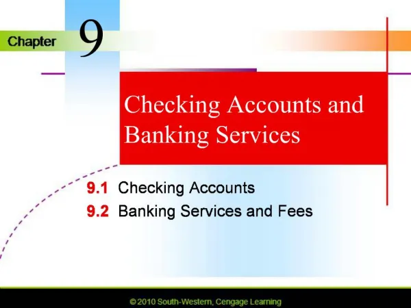 Checking Accounts and Banking Services