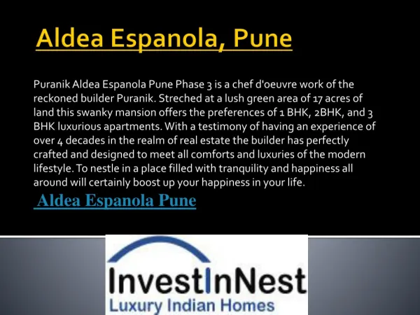 Aldea Espanola Pune Property Details