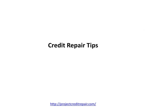 Credit Repair before its too late