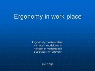 Ergonomy in work place - slide 1