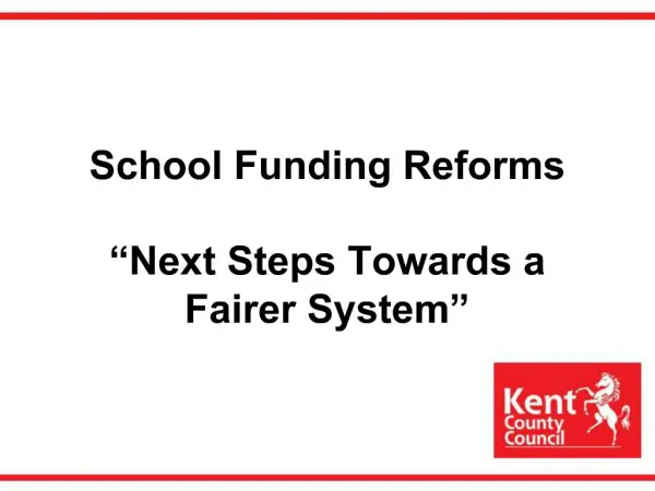 School Funding Reforms Next Steps Towards a Fairer System