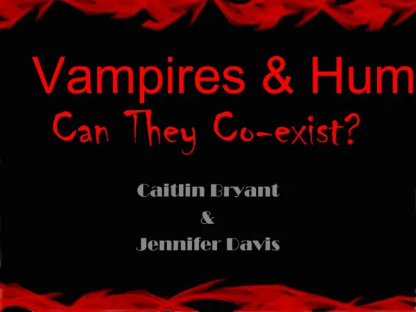 Vampires Humans Can They Co-exist