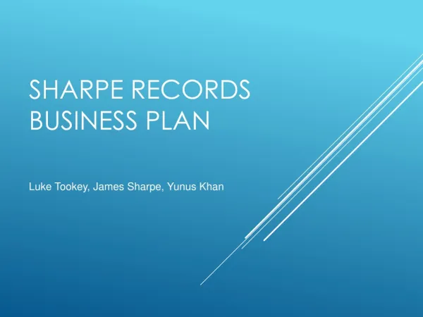 Sharpe Records Business Plan
