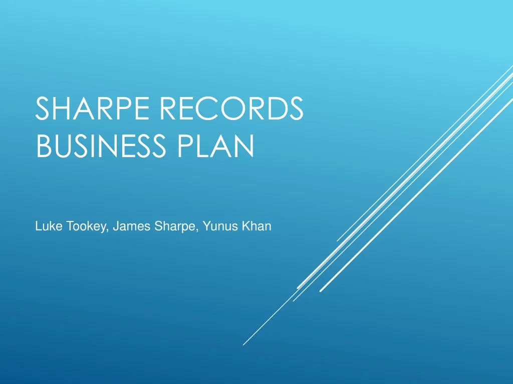 sharpe records business plan