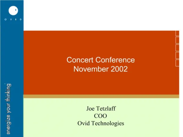 Concert Conference November 2002