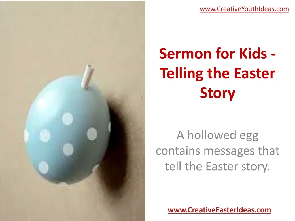 sermon for kids telling the easter story