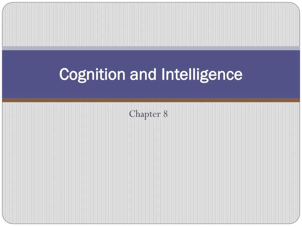 cognition and intelligence