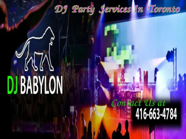 DJ Party Services In Toronto